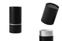 Boîte cylindrique pour flacons 155 x 74 mm en papier de couleur noire Boîte cylindrique pour flacons 155 x 74 mm en papier de couleur noire