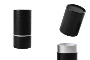 Schachteln für Flaschen mit 155x74mm Papier in schwarz-1