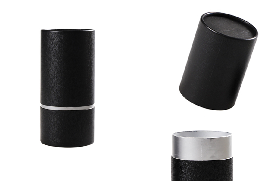 Boîte cylindrique pour flacons 155 x 74 mm en papier de couleur noire Boîte cylindrique pour flacons 155 x 74 mm en papier de couleur noire