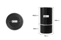 Boîte cylindrique pour flacons 155 x 74 mm en papier de couleur noire Boîte cylindrique pour flacons 155 x 74 mm en papier de couleur noire