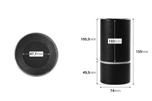Schachteln für Flaschen mit 155x74mm Papier in schwarz-2