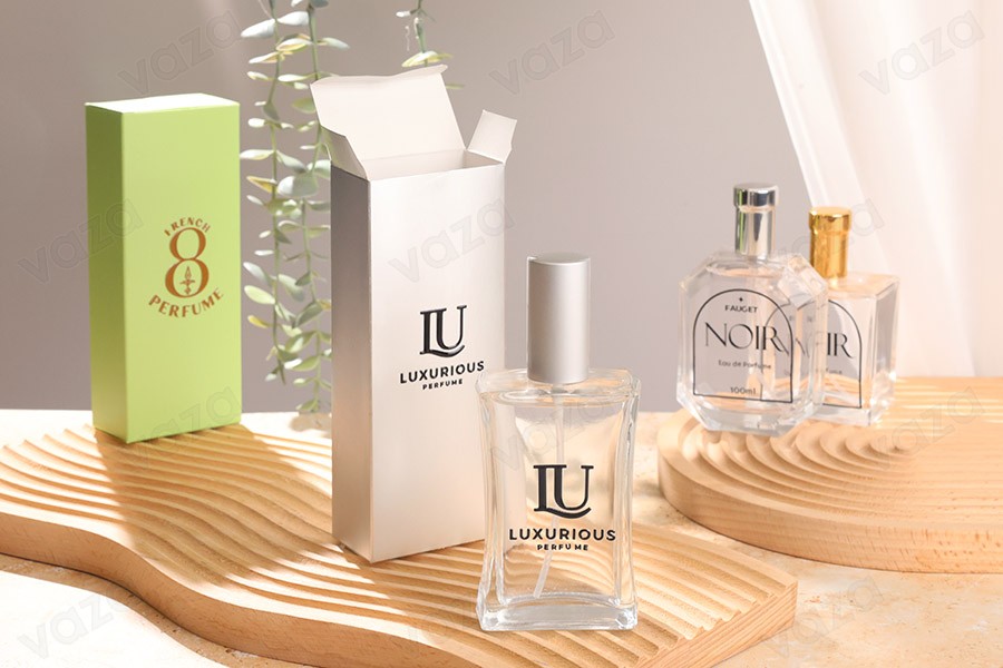 Boîte pour flacon de parfum 100 ml en couleur argent 64 x 35 x 160 - 20 pcs-photo_groupe