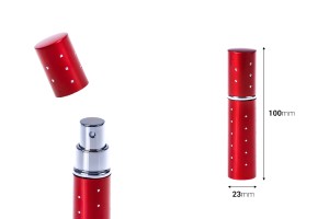Vaporisateur de parfum de 10 ml en verre dans un étui en aluminium avec strass-εικόνα_διαστάσεις