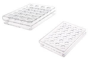 Plexiglasständer 165x120x28 mit Silikonbeinen - 24 Ablagen (Lochöffnung 15,5 mm)-εικόνα_προϊοντική