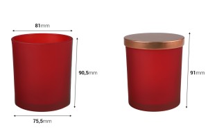 Glass jar 300 ml with metal cap and rubber in different colors-εικόνα_διαστάσεις