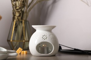 Brûleur en céramique de couleur blanche pour fondants de cire et huiles-εικόνα_σύνθεση