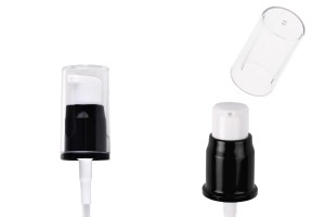 Aluminium Pumpe für Creme schwarz- weiß mit transparenten Acryl- Deckel PP18-εικόνα_προϊοντική