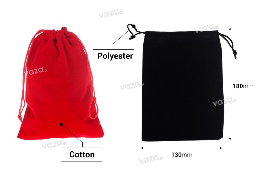 Pouch velour with dimension 130x180 mm in various colors - 50 pcs