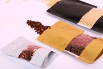Σακουλάκια αλουμινίου τύπου Doy Pack 160x40x240 mm με κλείσιμο "zip", παράθυρο και δυνατότητα σφράγισης με θερμοκόλληση - 100 τμχ
