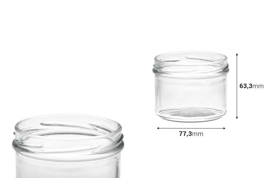 Barattolo in vetro trasparente da 225 ml per miele, caramelle o candele (TO 82) - 36 pz