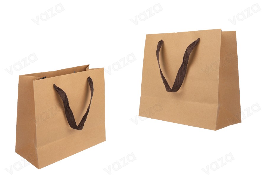 Sac cadeau en papier kraft écologique  avec poignée marron - 260 x 110 x 230-εικόνα_προϊοντική