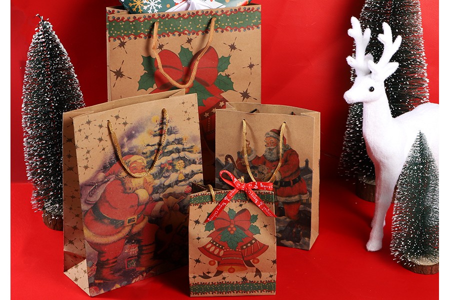 Sac cadeau de Noël avec cordon 190 x 80 x 240 en 4 motifs