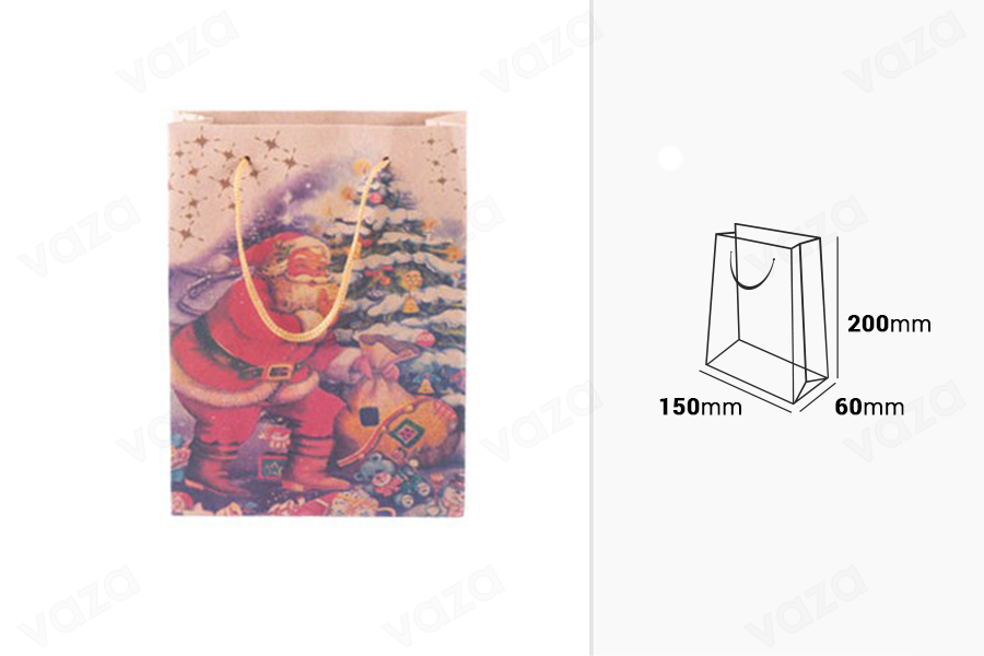 Sac cadeau de Noël avec cordon 150 x 60 x 200 en 4 motifs Sac cadeau de Noël avec cordon 150 x 60 x 200 en 4 motifs-photo_dimensions