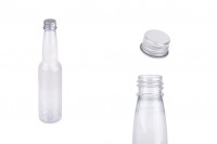 Μπουκαλάκι διάφανο πλαστικό 150 ml με ασημί αλουμινένιο καπάκι και εσωτερικό liner