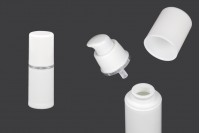 Μπουκαλάκι airless για κρέμα 15 ml πλαστικό λευκό με ασημί ρίγα 