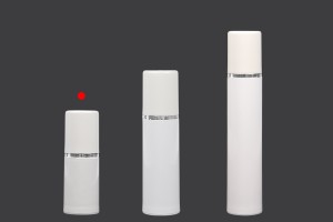 Airless Spender für Creme 15ml aus Kunstoff, weiß mit silbernem Streifen-5