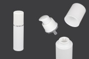 Μπουκαλάκι airless για κρέμα 30 ml πλαστικό λευκό με ασημί ρίγα 