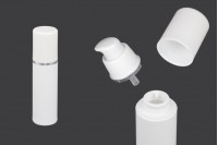 Μπουκαλάκι airless για κρέμα 30 ml πλαστικό λευκό με ασημί ρίγα 