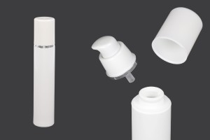 Airless Spender aus Kunststoff für Creme 50ml weiß mit silbernem Streifen-εικόνα_προϊοντική