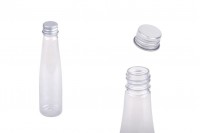 Μπουκαλάκι πλαστικό διάφανο 85 ml με ασημί αλουμινένιο καπάκι και εσωτερικό liner