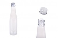 Μπουκαλάκι πλαστικό διάφανο 150 ml με ασημί αλουμινένιο καπάκι και εσωτερικό liner