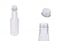 Μπουκαλάκι πλαστικό διάφανο 100 ml με ασημί αλουμινένιο καπάκι και εσωτερικό liner
