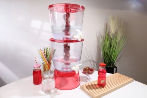 Récipient en plastique en deux compartiments et avec 2 robinets et tube intérieur pour les glaçons en 3 couleurs - 13litres-εικόνα_σύνθεση