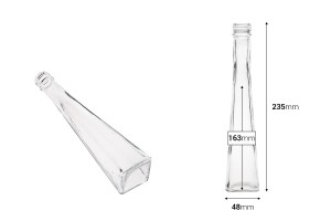 Bouteille en verre pour huile-vinaigre, boissons ou décoration 48 x 235 - 120 ml-2