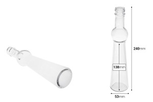 Bouteille en verre pour huile-vinaigre, boissons ou décoration 53 x 240 - 180 ml-εικόνα_διαστάσεις