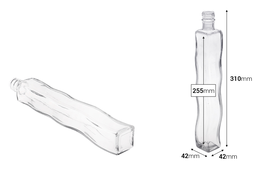 Bouteille en verre pour huile-vinaigre, boissons ou décoration 310 x 42 - 280 ml-imazh_dimensione