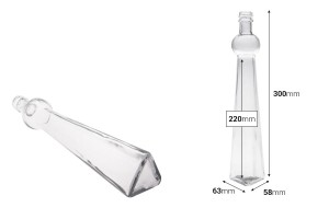Glasflasche für Öl-Essig, Getränke oder Dekor 63x58x300 - 260 ml-2