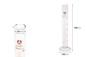 Messzylinder aus Glas 50 ml-bildabmessungen