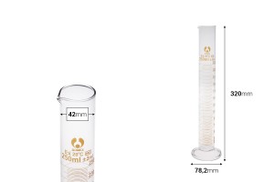 Sondage cylindrique en verre de 250 ml-εικόνα_διαστάσεις