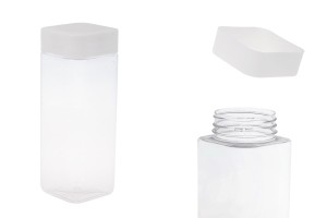 Pet-Dose 750ml, transparent, viereckig für Salze mit weißem Deckel und Abdichtscheibe-εικόνα_προϊοντική