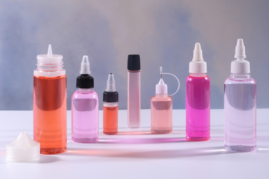 Μπουκαλάκι PET 10 ml με άσπρο καπάκι και βελόνα για ηλεκτρονικό τσιγάρο - 50 τμχ