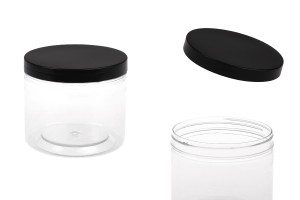 Kunststoffdose 500ml für Salze mit schwarzem Deckel 100x83mm-1