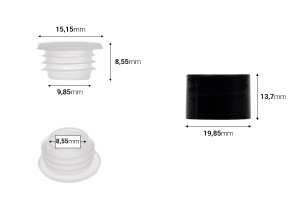 Tappo in plastica PP18 in vari colori con guarnizione interna e tappo di plastica - confezione da 20 pezzi.-2