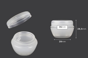 Acryl- Cremedose 10ml, halbtransparent mit Abdichtscheibe -12 Stücke-εικόνα_διαστάσεις