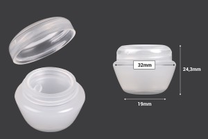 Cremedose 5ml halbtransparent mit Abdichtscheibe -12 Stücke-εικόνα_διαστάσεις