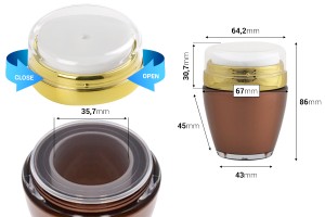 Airless Cremespender 30ml aus Kunststoff -verschiedene Farben-bildabmessungen