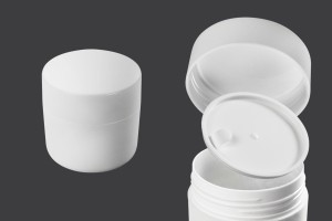 Doppelglas 50ml weißer Kunststoff mit Dichtung - 12 Stck-1