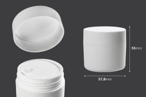 Doppelglas 50ml weißer Kunststoff mit Dichtung - 12 Stck-2