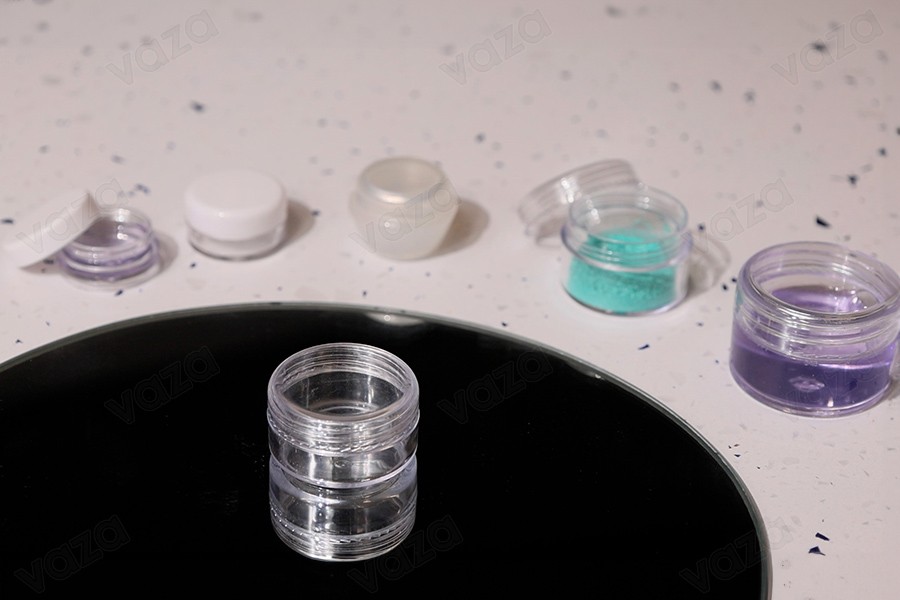 Βαζάκι ακρυλικό διαφανές 25 ml με καπάκι - 12 τμχ Βαζάκι ακρυλικό διαφανές 25 ml με καπάκι - 12 τμχ-εικόνα_σύνθεση