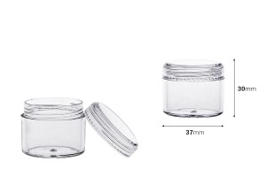 Pot en acrylique de 20ml avec couvercle - 12 pcs-εικόνα_διαστάσεις