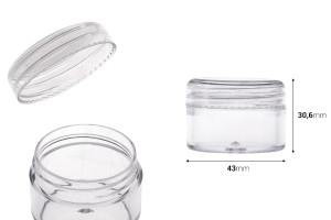 Pot en acrylique de 25ml avec couvercle - 12 pcs-2