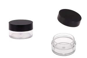 Acryl- Cremedose 5ml mit schwarzem Deckel 31x18.5 - 12 Stücke-1