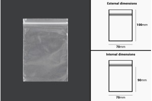 Plastikbeutel mit Druckverschluss 70x100 mm -500 Stücke-εικόνα_διαστάσεις