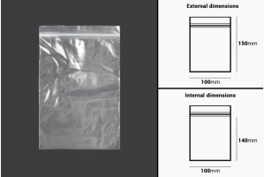 Sachets en plastique avec fermeture éclair 100 x 150 mm - 100 pcs-2