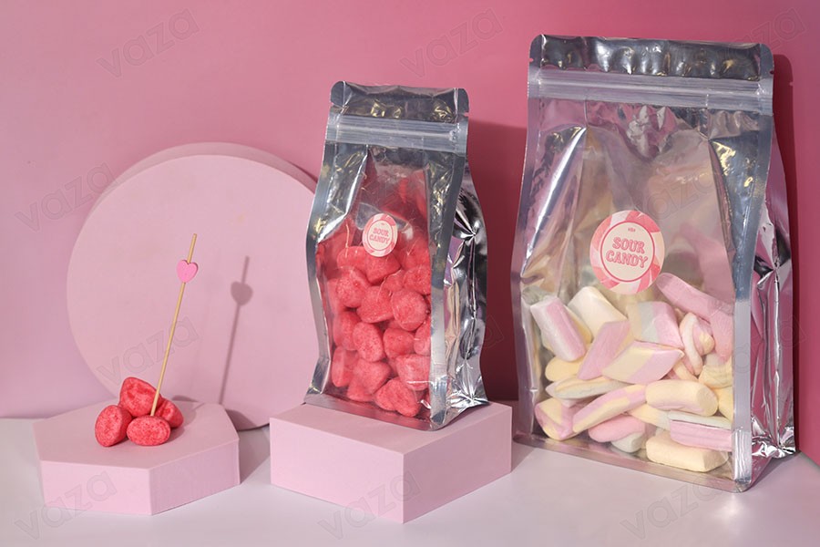 Doy Beutel Pack-Typ Aluminium, transparent und verschließbare durch Hitze 140x60x240 mm - 50 Stk-εικόνα_σύνθεση