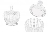 Candy buffet decoration glass jar with lid in size 86x107 mm